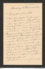 Nachlass Franz Steindachner, Brief von Paul Sachse an Franz Steindachner (10.12.1905), Inv.Nr. 429.05, Seite 1